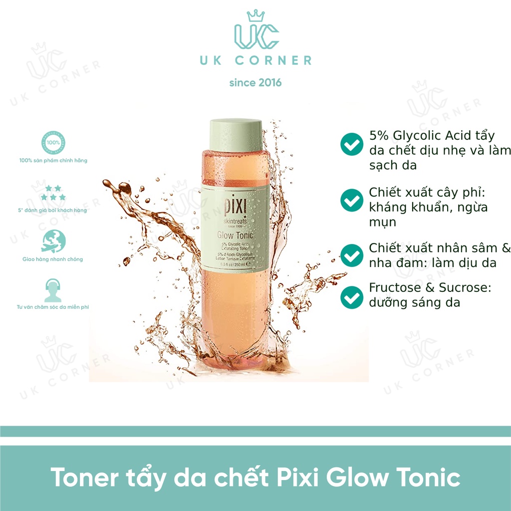 Toner tẩy da chết Pixi Tonic