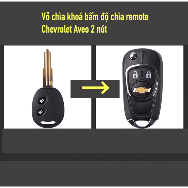 Vỏ chìa khoá bấm độ chìa  chevrolet Aveo Spark Vivant  2 nút