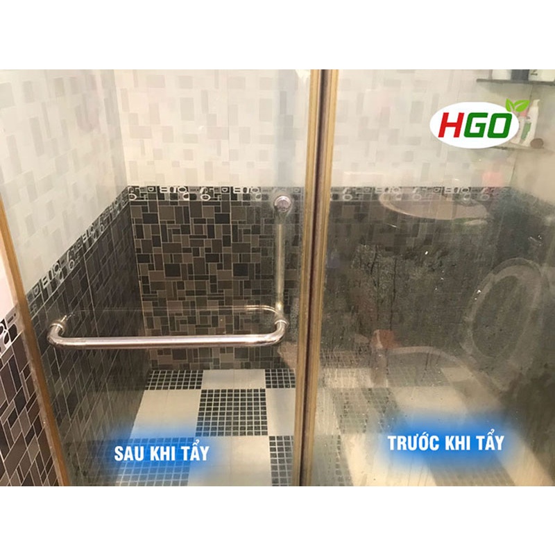 Tẩy cặn canxi, tẩy rửa nhà tắm HGO Plus tẩy vòi inox vách kính bồn sứ gạch men siêu sạch an toàn tiện lợi - 500ML