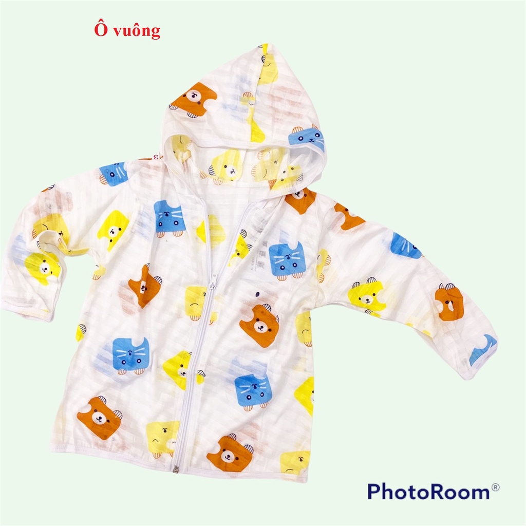 Áo chống nắng cho bé trai bé gái chất liệu sợi tre thông hơi 1 lớp UV thoáng mát họa tiết ngộ nghĩnh áo nắng cho bé