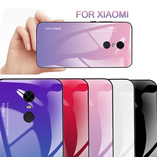 Ốp điện thoại kính cường lực màu gradient thời trang bảo vệ toàn diện điện thoại Xiaomi Redmi 7 7A Note 7 6 Pro Note7