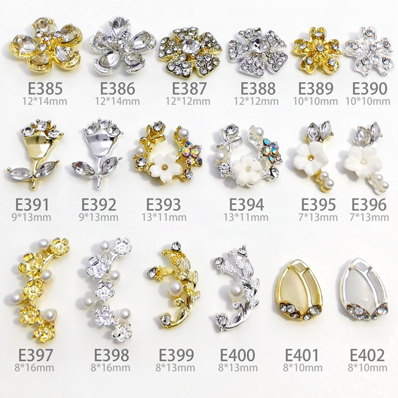 Hàng Có Sẵn Phụ Kiện Trang Trí Móng Tay Cao Cấp Bằng Hợp Kim Đính Đá Và Ngọc Trai Hoa Hồng Trắng Phong Cách Nhật Bản Sang Trọng