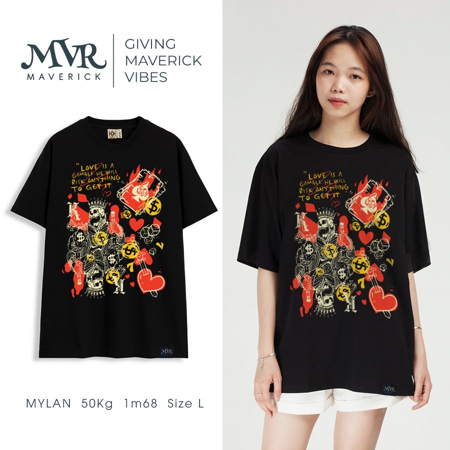Ao thun unisex tình yêu là một trò chơi MVR size rộng tee Mỹ BB4151