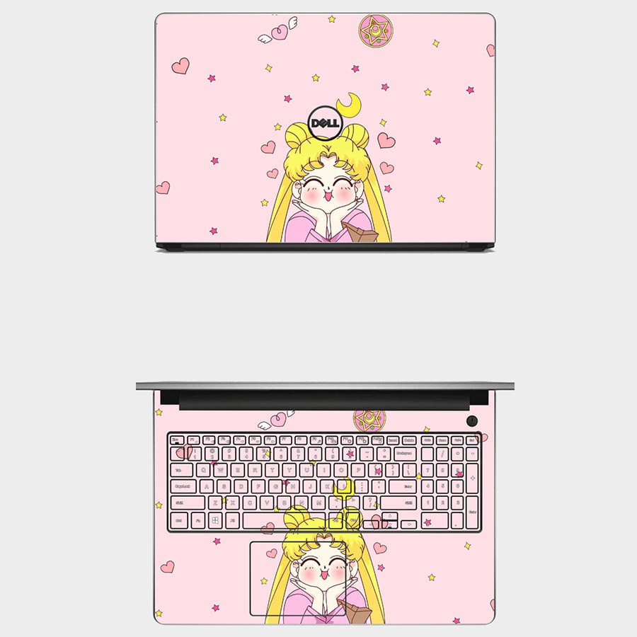 Miếng dán skin laptop mẫu nữ dễ thương decal laptop cho Dell Asus Acer HP Lenovo MSI Thinkpad Sony Vaio in theo yêu cầu