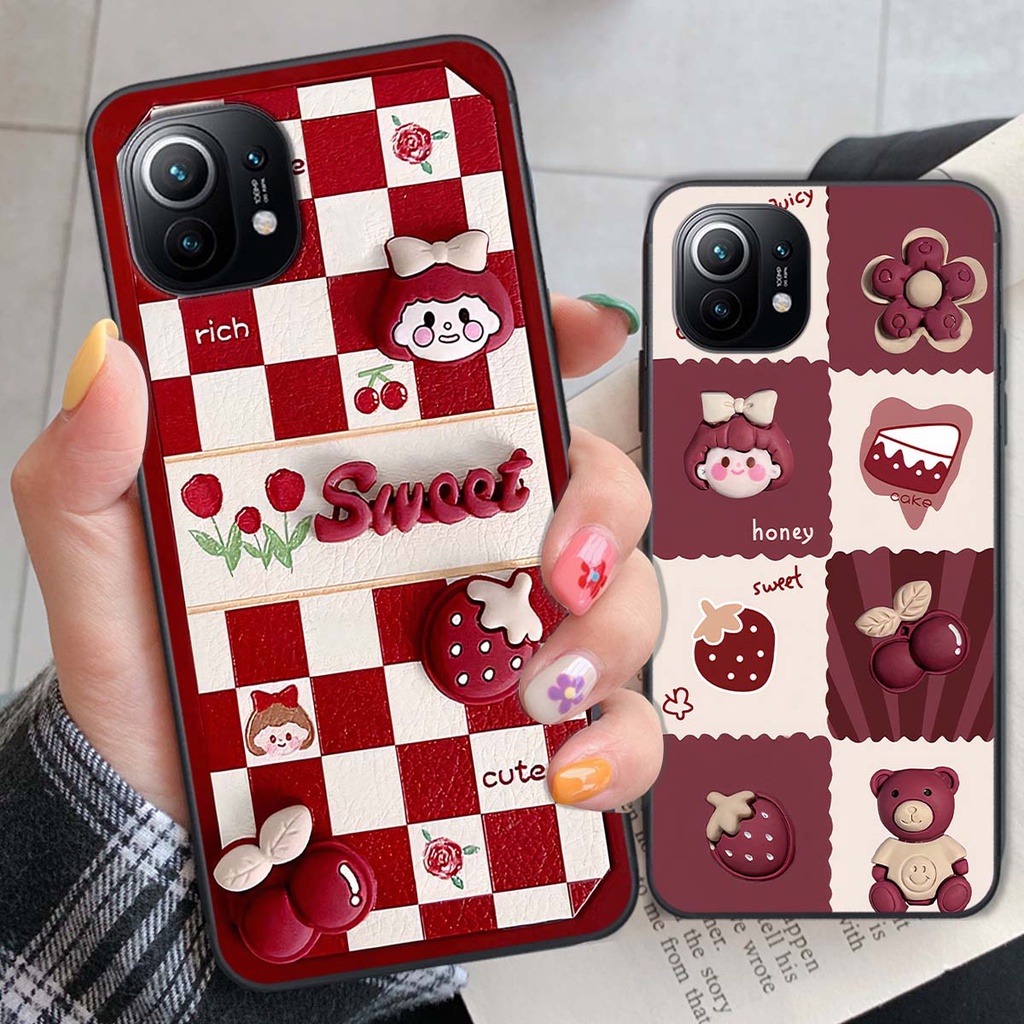 Ốp Xiaomi Mi 11 / Mi 11T / Mi 11 Lite in hình trái tim, caro kẹo ngọt đầy cá tính siêu đẹp siêu chất
