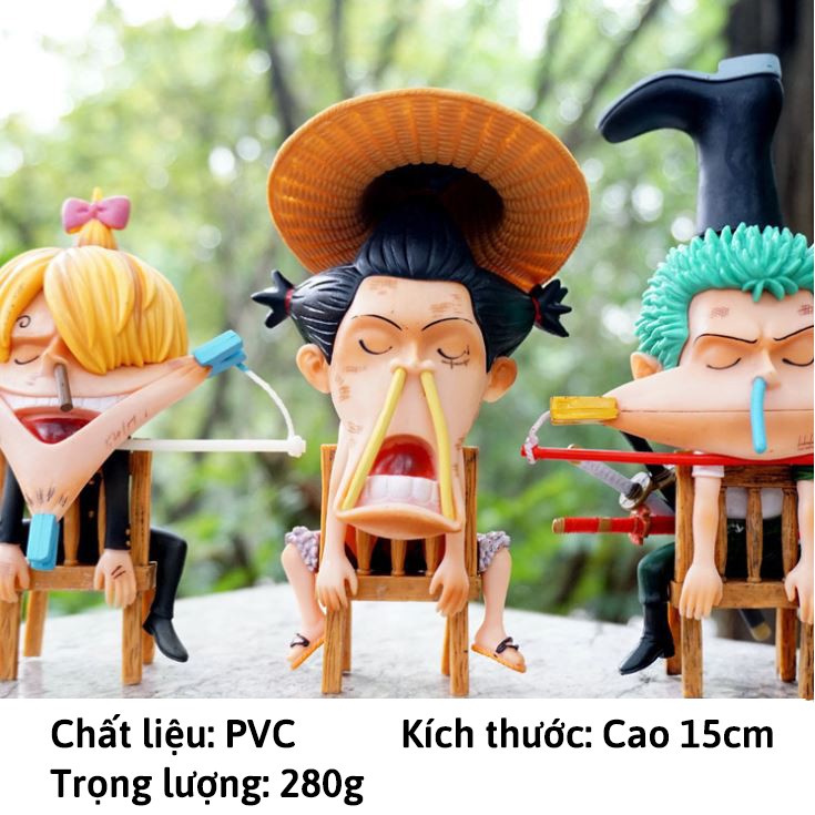 Mô hình One Piece Luffy / Zoro / Sanji Ngủ Gật hài hước, dùng để trang trí bàn làm việc, bàn học tập