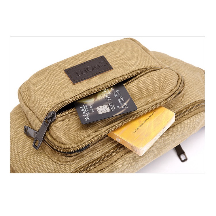 Túi bao tử, túi đeo chéo nam nữ vải Canvas Sport size 30cm TUI-14