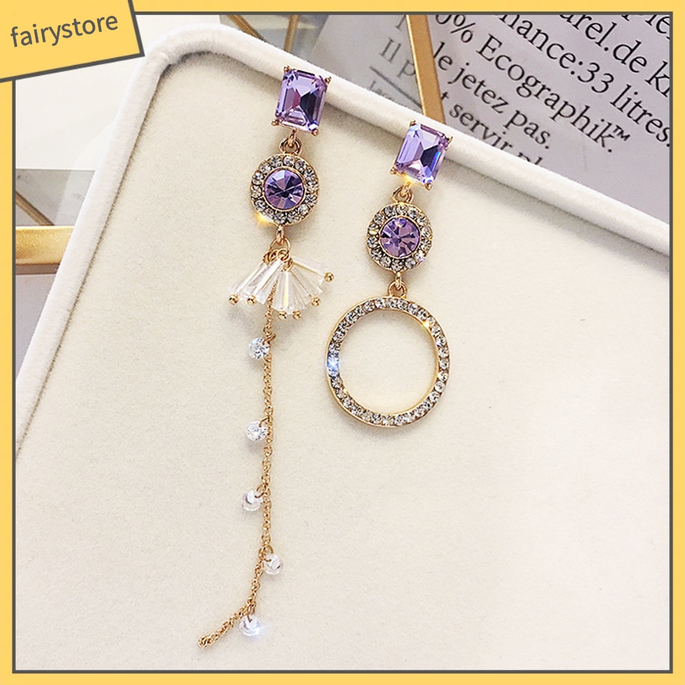 Bông Tai Hợp Kim Đính Đá Kiểu Dáng Độc Đáo Cho Nữ