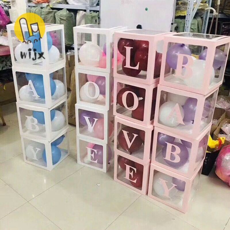 Hộp đựng trái bóng baby,love thêm vào sét cho sinh động