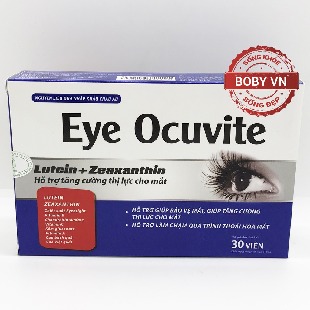 Viên sáng mắt Eye Ocuvite tăng cường thị lực và bảo vệ mắt (Hộp 30 viên)