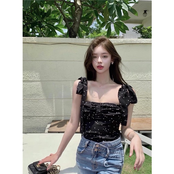 Áo 2 dây chấm bi