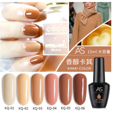 Set sơn gel AS Nâu khaki 6 màu