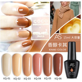 Set sơn gel AS Nâu khaki 6 màu