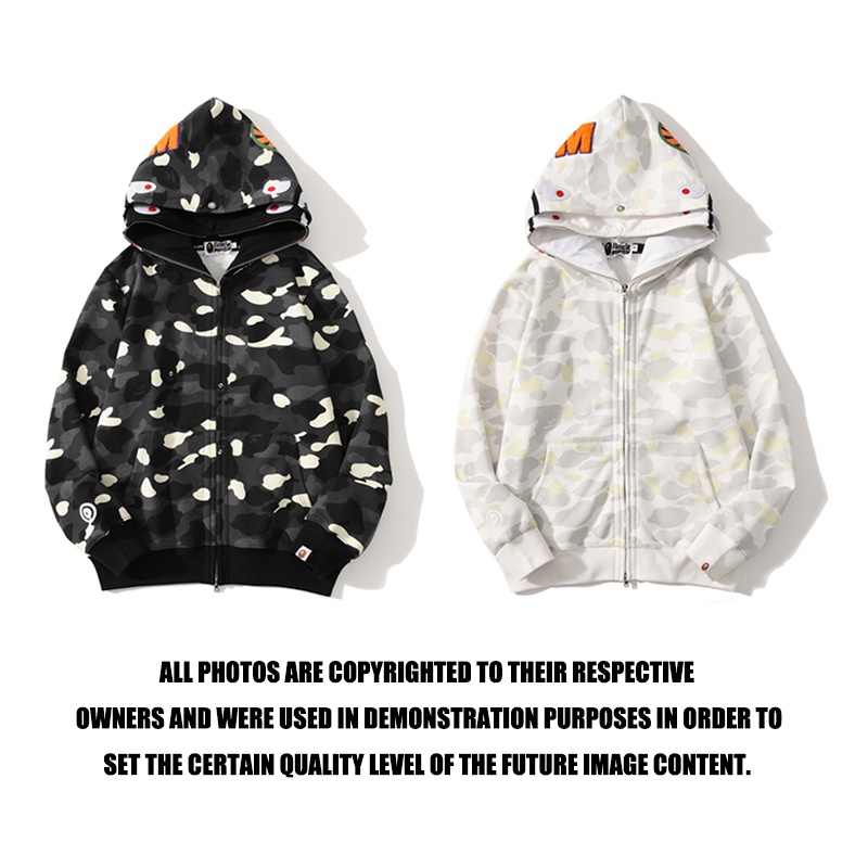  ❤❀  Hàng Sẵn Sàng  ❤ Bape Áo Hoodie Có In Hình Cá Mập Thời Trang Cao Cấp Cho Nam   Nữ 