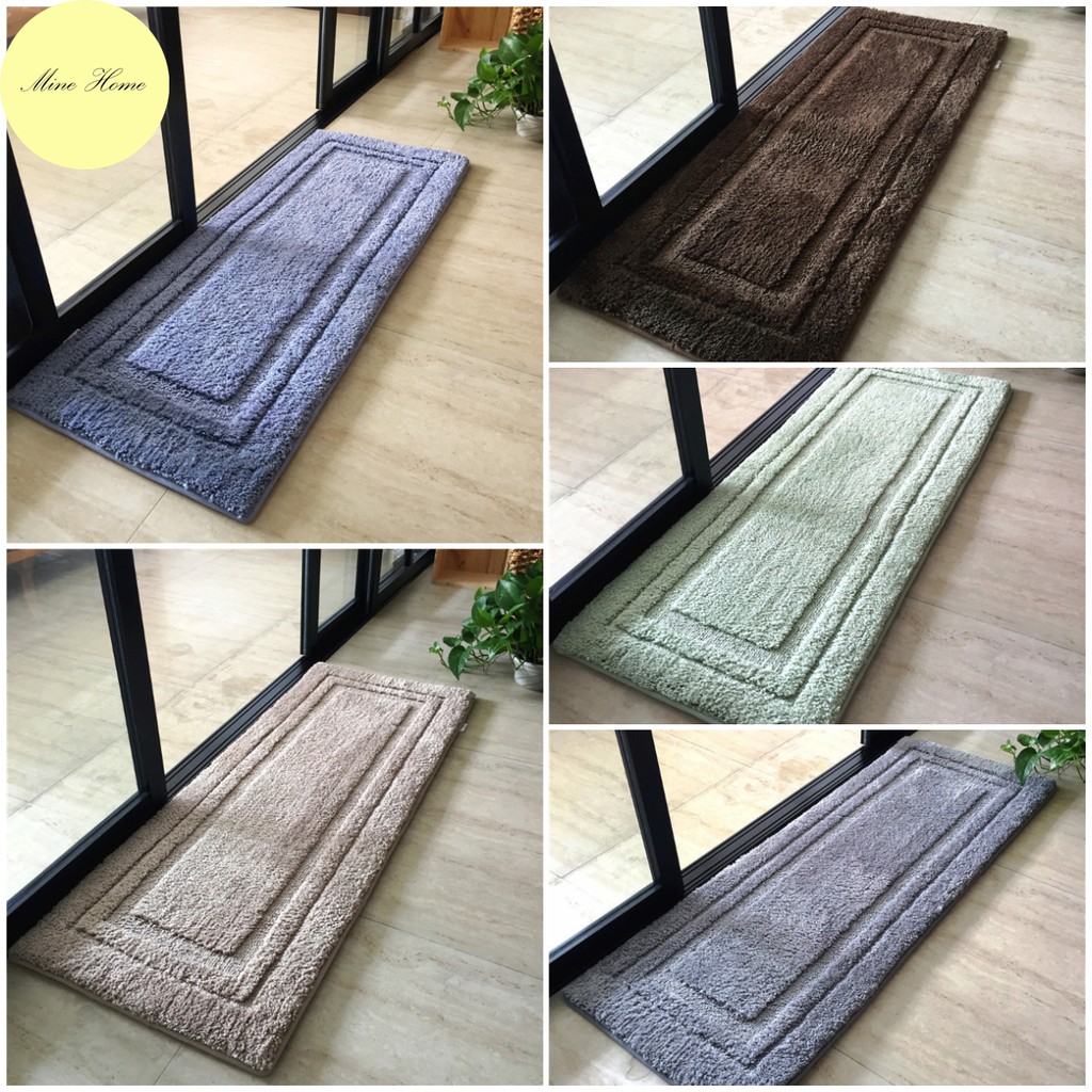 Thảm lau chân trải sàn trang trí Minehome chùi chân chống trơn trượt thấm nước 2 kích thước dài 40x60 và 45x120cm