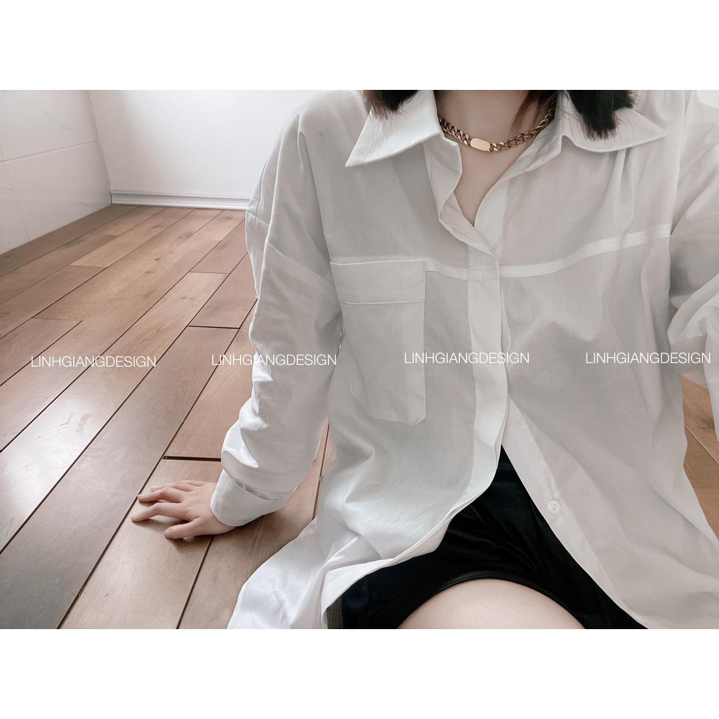 Áo sơ mi freesize dáng rộng thời trang nữ cao cấp