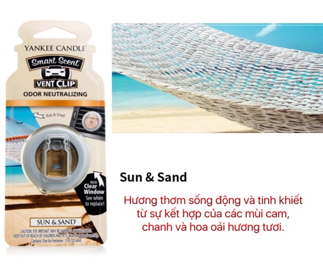 Nước Hoa Ô tô Yankee Candle Sun &amp; Sand YC07