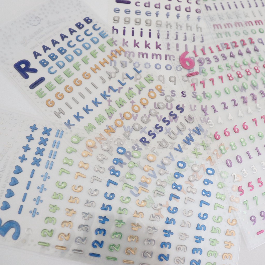 Bộ sticker dán trang trí hình chữ cái/chữ số 3D bằng chất liệu PVC | BigBuy360 - bigbuy360.vn
