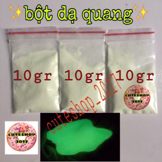 bột dạ quang( đọc kĩ cách sử dụng )