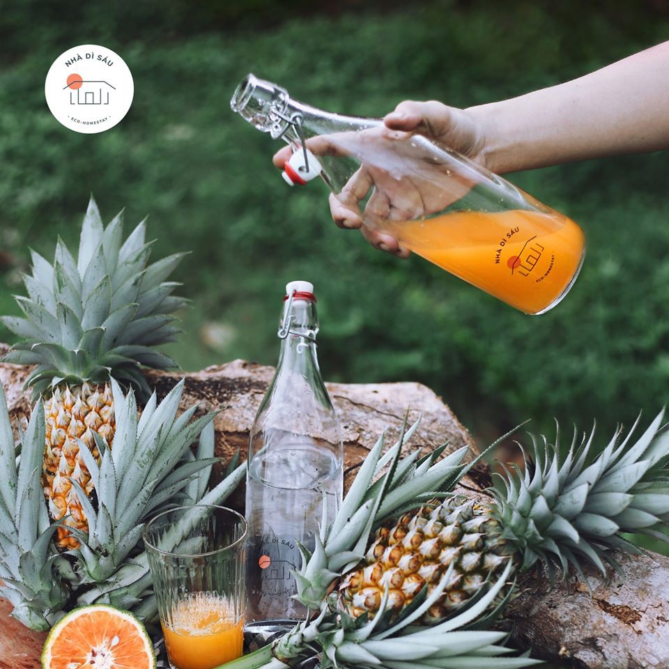 Chai thủy tinh nắp cài Giara 1L (Bormioli Rocco)