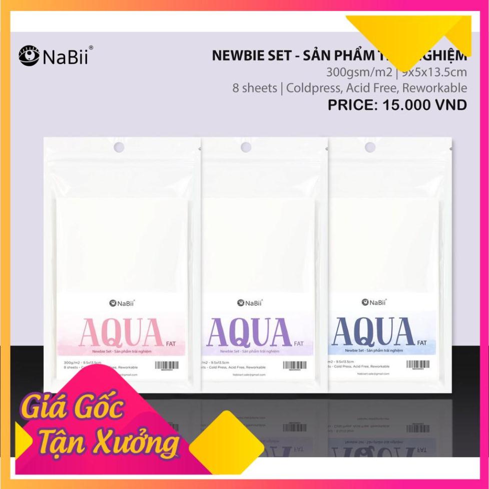 Giấy vẽ màu nước Nabii Aqua Fat Newbie Set 300gsm - giá rẻ - MỘC XINH
