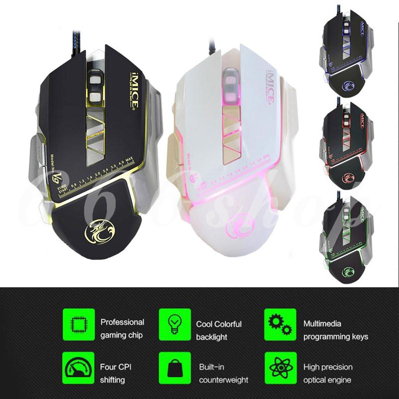 Chuột quang Gaming có dây đèn LED 7 nút 2400DPI | BigBuy360 - bigbuy360.vn