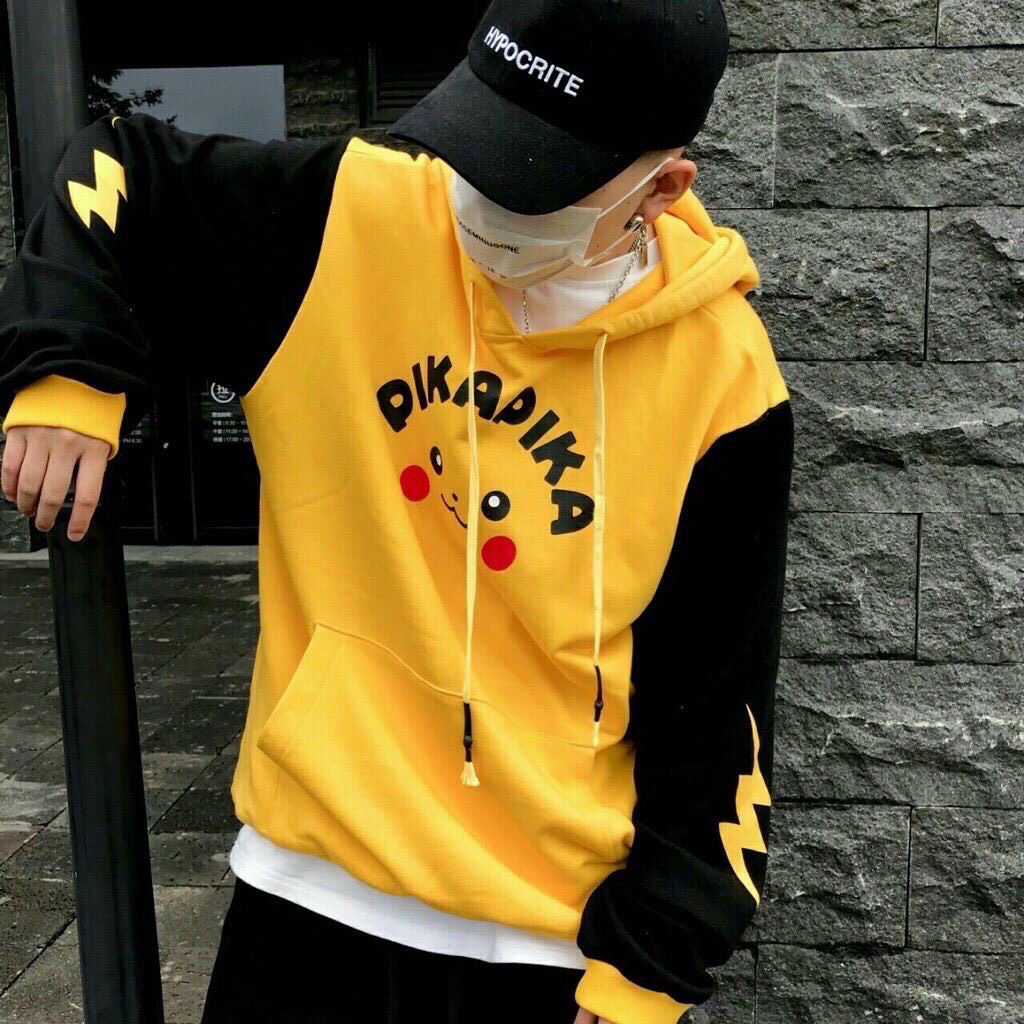 Áo Hoodie Nón Chui Trùm Đầu Nữ Nam Unisex Chất Vải Nỉ Poly Unisex Nam Nữ Pikapika WAH005