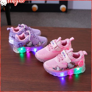 Giày Thể Thao Hello Kitty Có Đèn Led Cho Bé Size 21-30