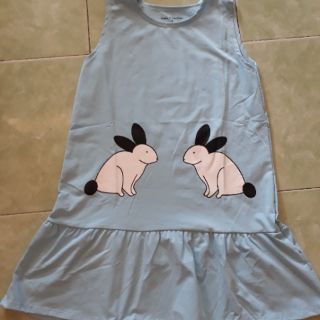 Đầm thỏ thun cotton bé gái