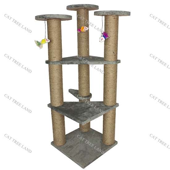 TRỤ CÀO MÓNG  BẰNG GỖ CHO MÈO NHIỀU TẦNG 296 - NHÀ CÂY CÀO MÓNG CHO MÈO, ĐỒ CHƠI CHÓ MÈO MÀI MÓNG