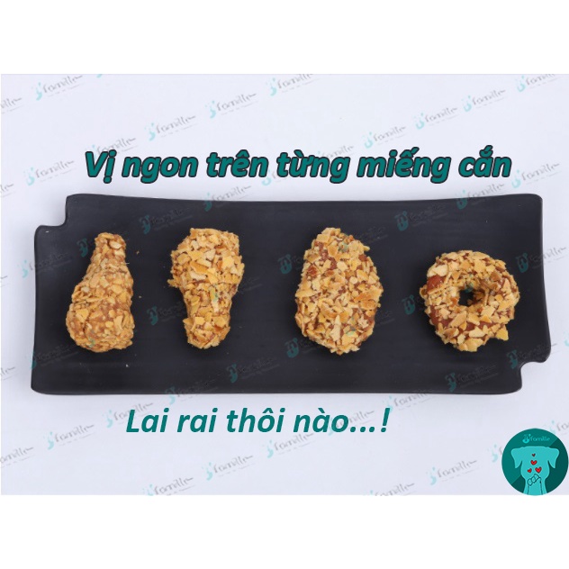 [1 CHIẾC X 25G]Đồ Ăn Vặt Chó Mèo, Gà Rán &quot;KFC&quot; JFamille, Dai Ngon Phù Hợp Mọi Lứa Tuổi, Protein Từ Đậu Nành. JF140