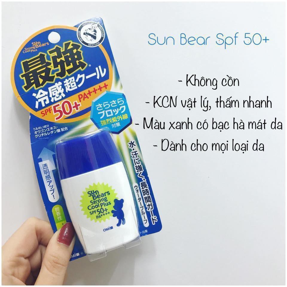 Kem chống nắng Omi Sun Bears Nhật Bản strong super plus spf50,pa+++++