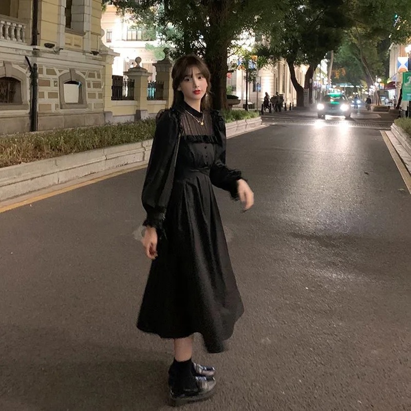 IELGY Đầm Phối Ren Chiết Eo Kiểu Dáng Nhẹ Nhàng Thanh Lịch Cho Nữ