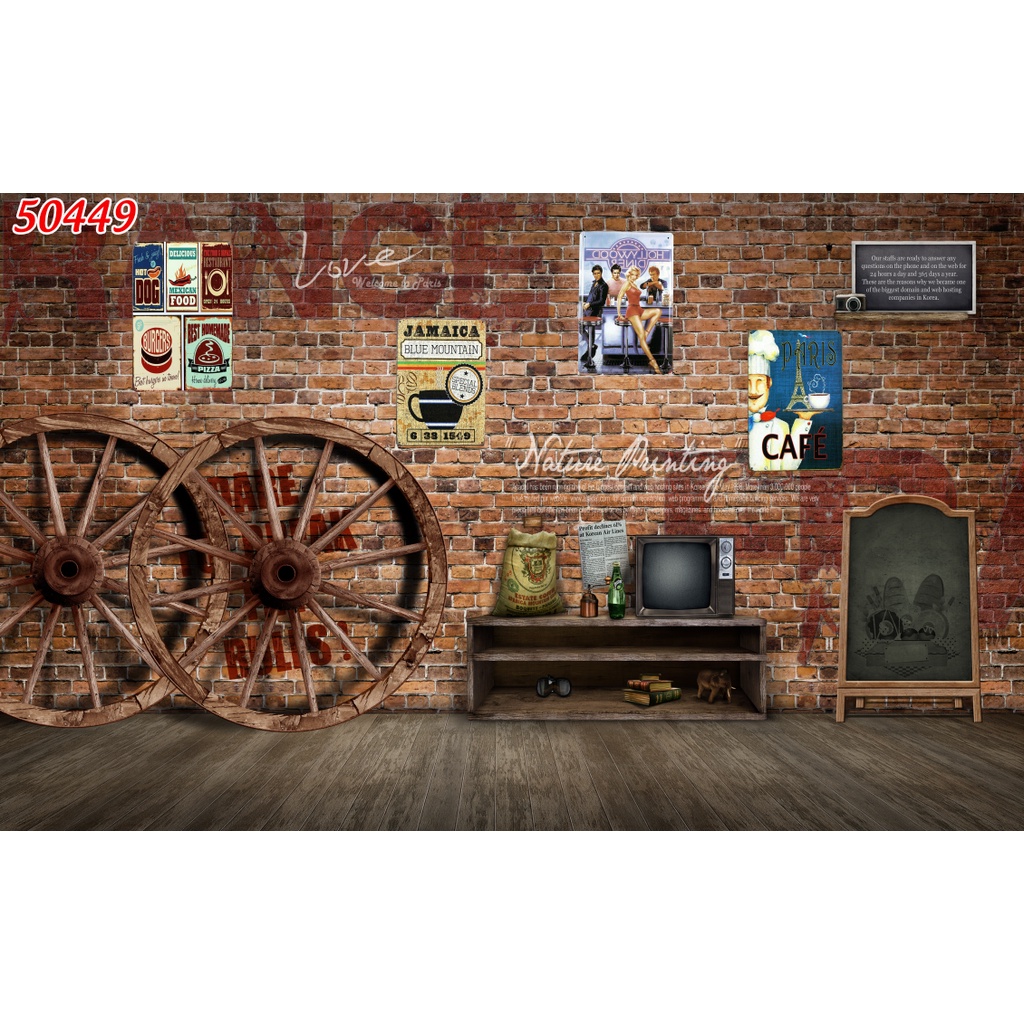 Tranh quán Trà chanh hình 3D dán lên tường theo mọi kích thước yêu cầu