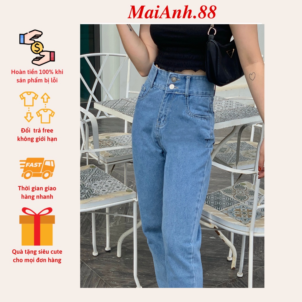 Quần Jean baggy nữ cạp cao MaiAnh.88 quần bò baggy nữ lưng cao phong cách Street style
