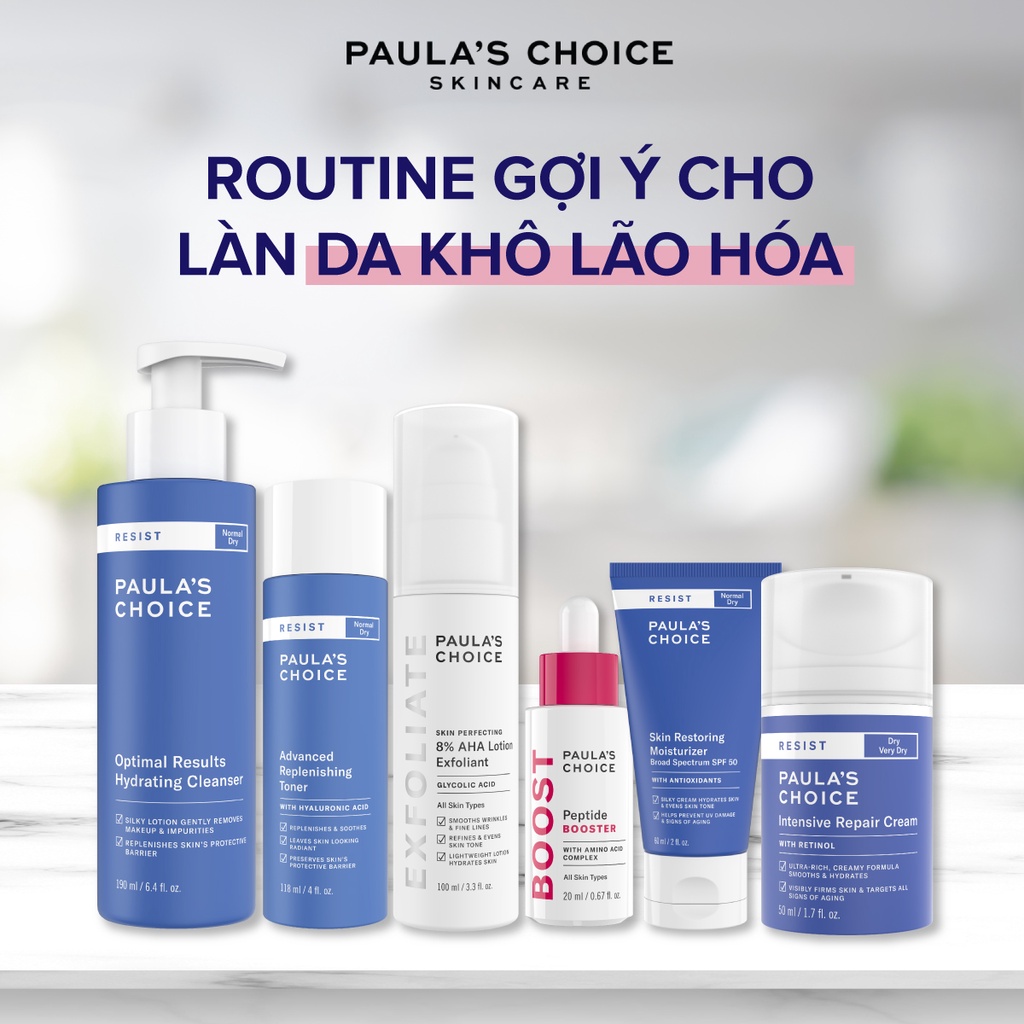 [PAULA'S CHOICE] Kem chống nắng phổ rộng cho da khô lão hóa ẩm mịn Resist Skin Restoring Moisturizer SPF 50 (Mã 7970)