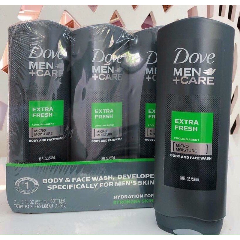 [ CHÍNH HÃNG ] Sữa tắm và rửa mặt dành cho Nam _ Dove Men Care Extra Fresh Body and Face Wash 532ml