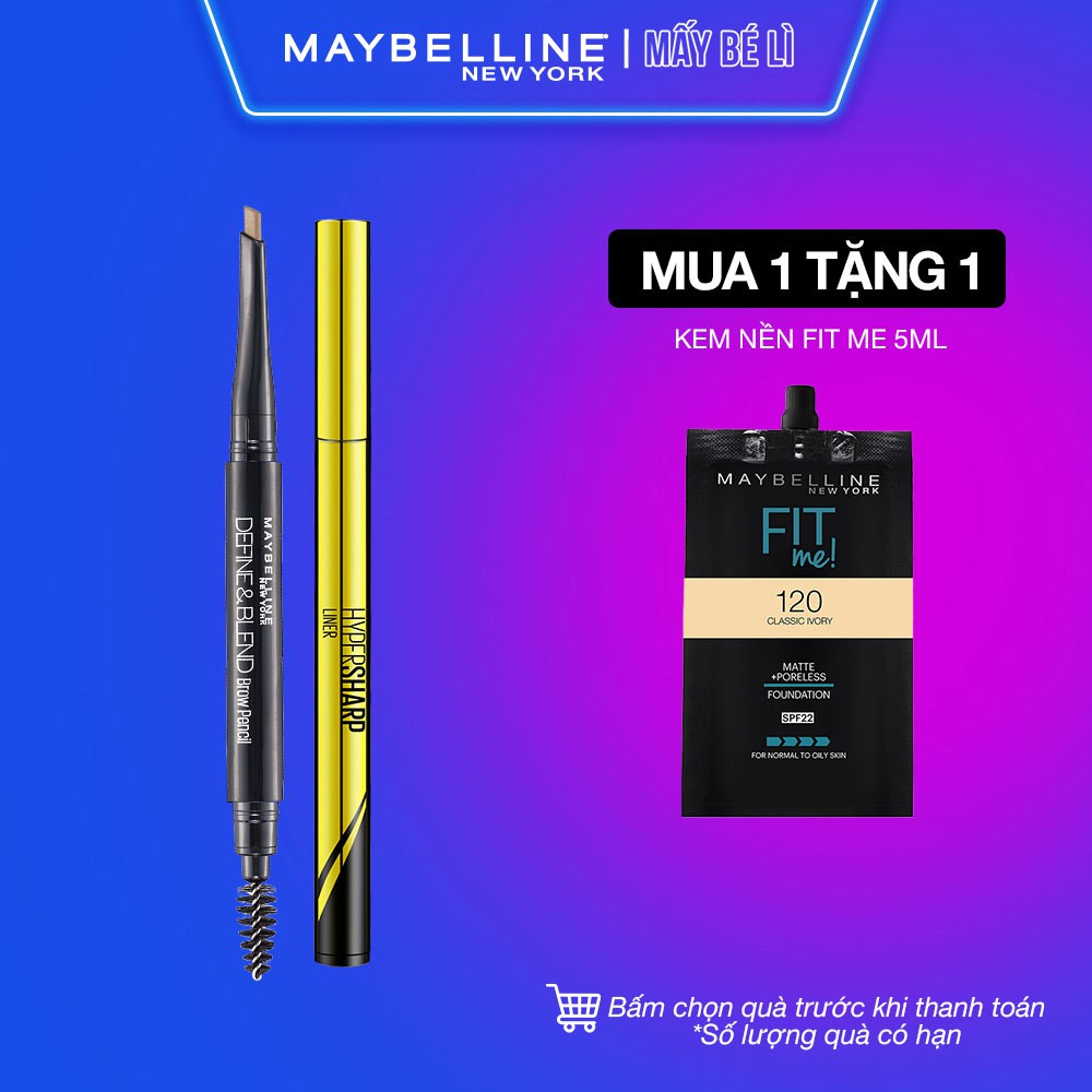 Bộ đôi kẻ mày Define & Blend + kẻ mắt nước Hyper Sharp Maybelline New York | WebRaoVat - webraovat.net.vn