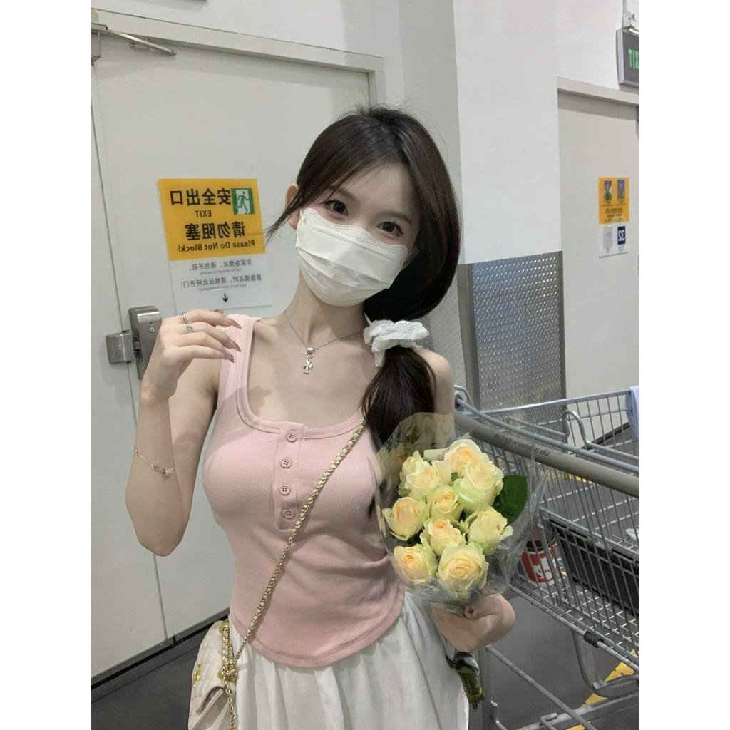 Áo Hai Dây Dáng Dài Ôm Sát Viền Cong Phong Cách Âu Mỹ Cho Nữ