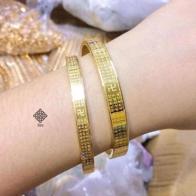 Vòng tay bát nhã tâm kinh, Lắc tay titan bát nhã tâm kinh, Chú đại bi đầy đủ size cho cả nam và nữ trangsucmoiluatuoiRIN