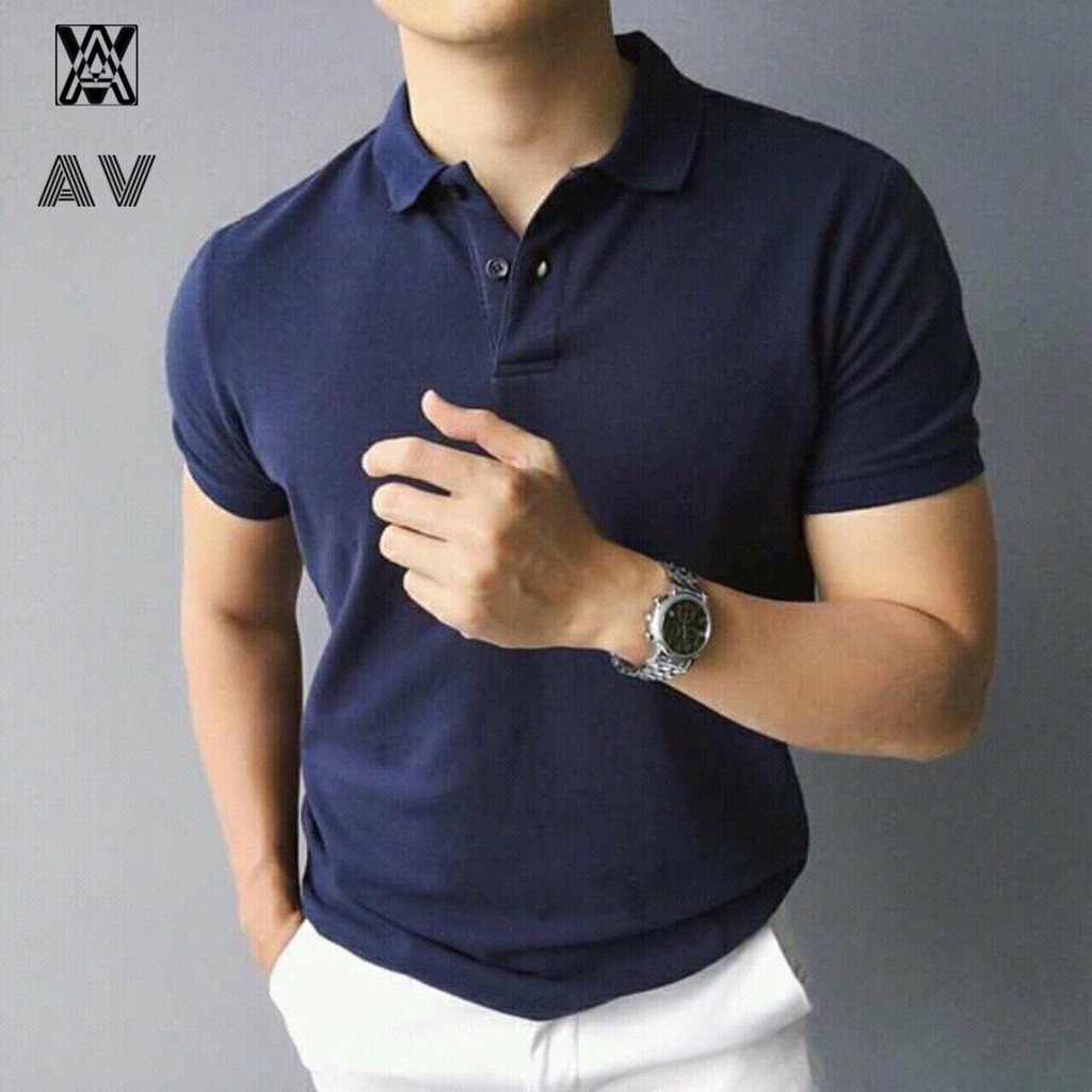 Áo Thun Nam Trơn Tay Ngắn có cổ bẻ đẹp Polo Nam cao cấp chất cotton AT01 | BigBuy360 - bigbuy360.vn