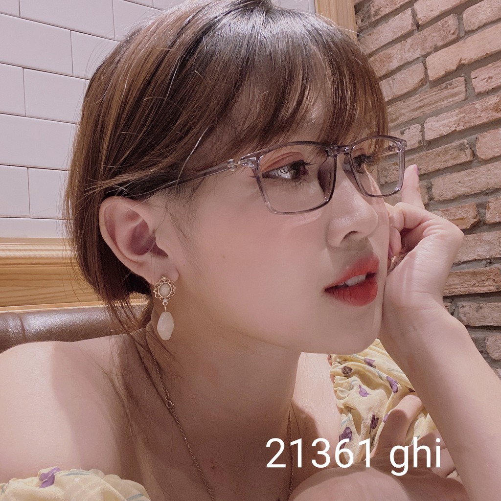 Gọng kính cận nam nữ mắt vuông dáng basic, kinh cận thời trang cao cấp Qiwa Eyewear - 21361