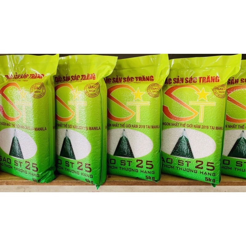 Gạo Ngon Nhất Thế Giới ST25- bao 5kg hút chân không