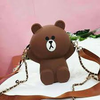 Túi gấu Brown silicon