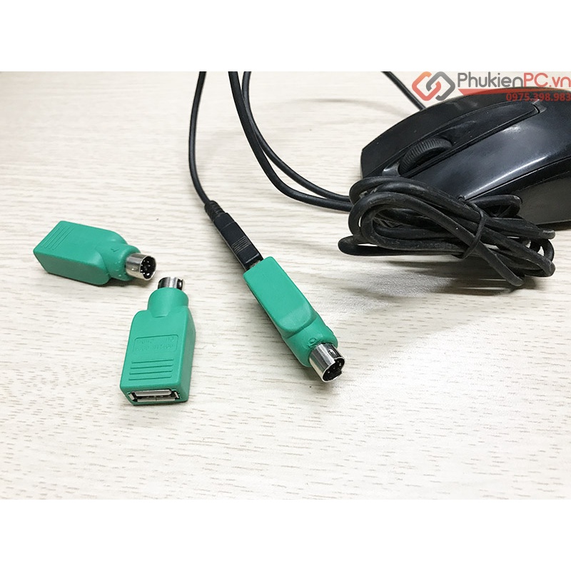 Đầu giắc chuyển PS2 chân tròn sang USB (chân âm)