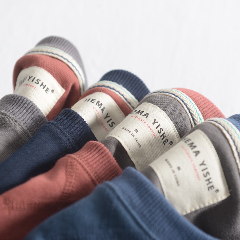 Áo len thu đông nam 2020 dài tay chất liệu cotton phong cách Nhật Bản cổ tròn
