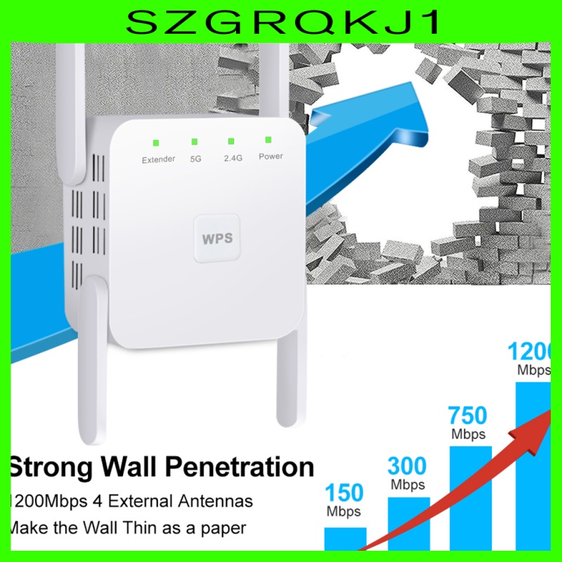 Thiết Bị Khuếch Đại Tín Hiệu Wifi Không Dây 1200mbps 2.4g 5g 4 Ăng Ten Phích Cắm Eu | BigBuy360 - bigbuy360.vn