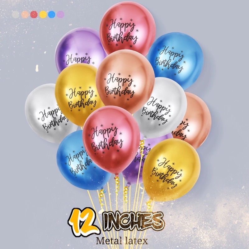 Bóng siêu nhũ chrome size 12&quot; hoạ tiết happy birthday