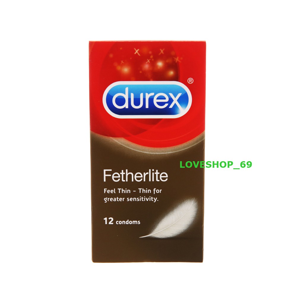 (CHE TÊN)Hộp 12 cái bao cao su Durex Fetherlite