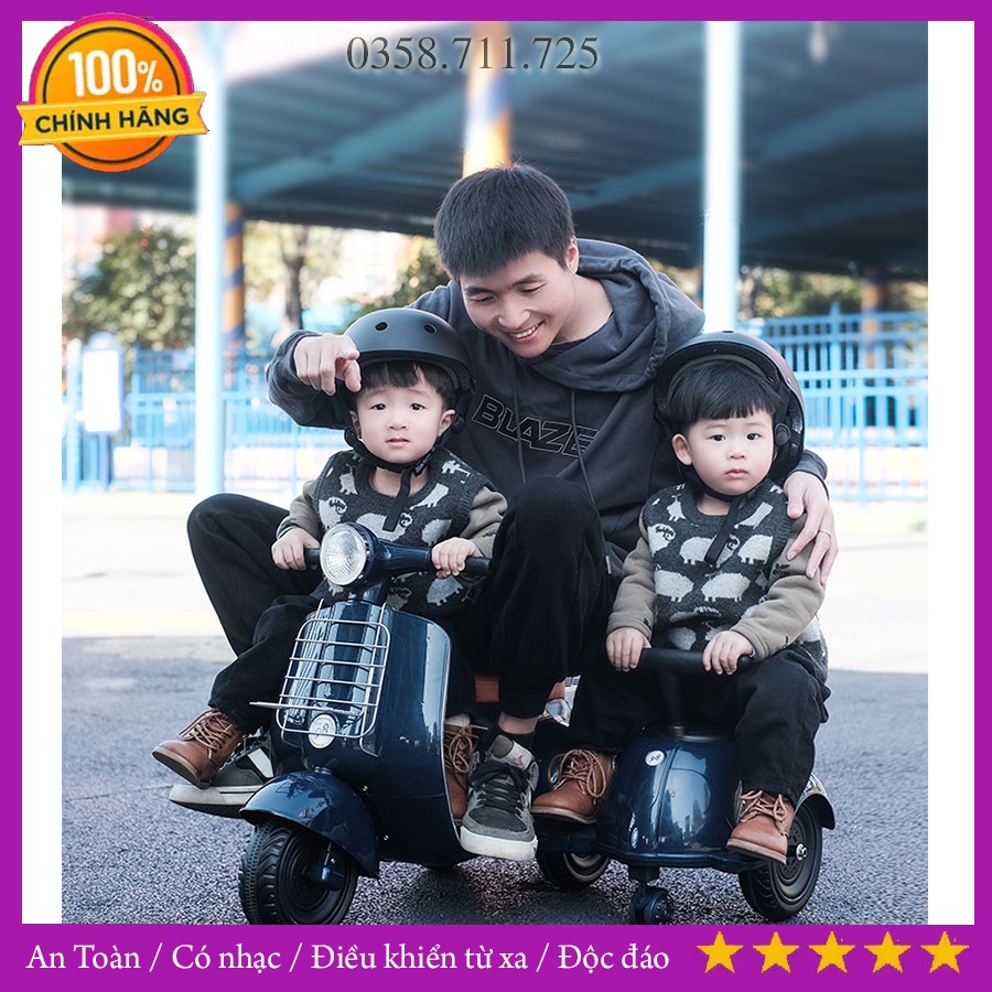 Xe điện trẻ em 3 bánh có thùng bên hông cho trẻ em, đồ chơi vận động cho bé an toàn